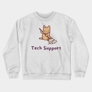 Tech Support Cat Crewneck Sweatshirt